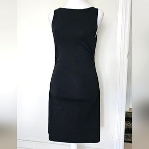Asos Black Sleeveless Ruched Side Dress Size 4
